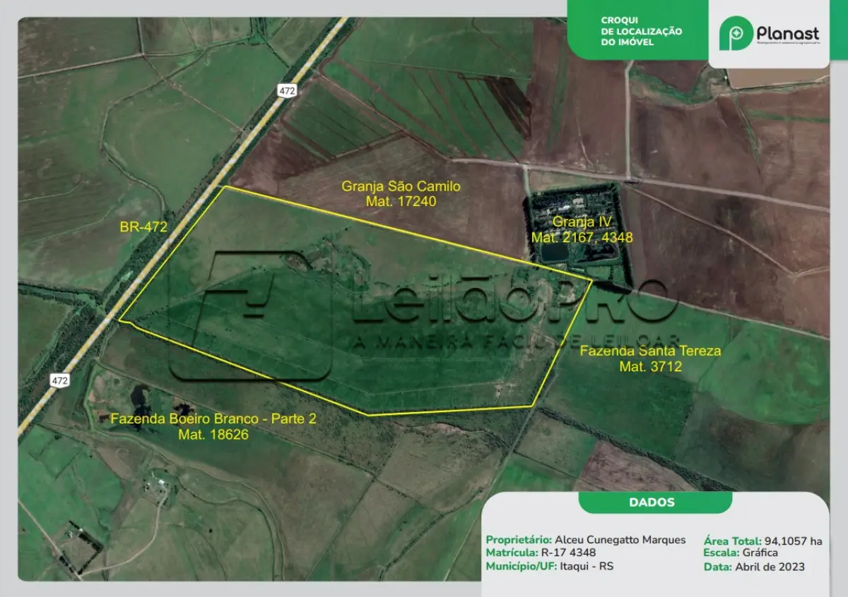 LOTE 001 - Fração de Terra de 95ha.11a.55ca