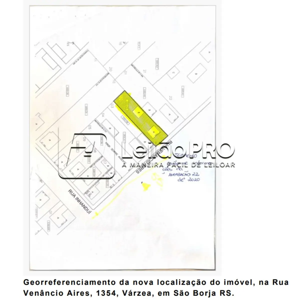 LOTE 001 - UM TERRENO COM A ÁREA DE 400m2, localizado a Rua Venâncio Aires 1354, São Borja/RS