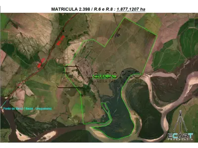 LOTE 001 - Fração de campo com aramados correspondentes, com a área de 1.877ha12a07ca, localizada no Município de Itaqui/RS