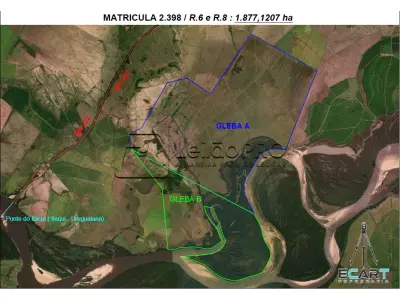 LOTE 001 - Fração de campo com aramados correspondentes, com a área de 1.877ha12a07ca, localizada no Município de Itaqui/RS